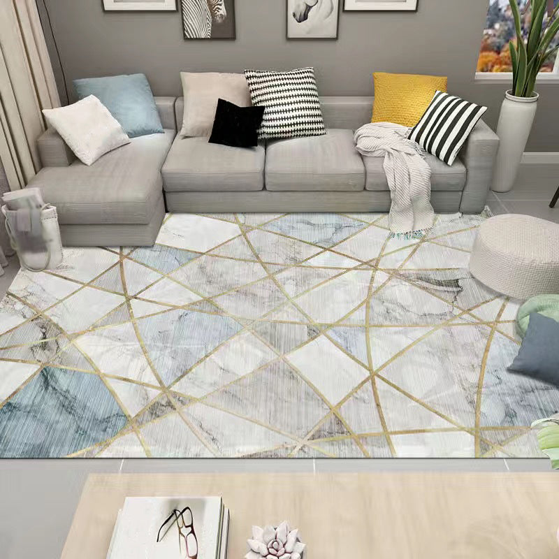 Modern Abstract Marble Pattern Area Rug Indoor Carpet Friendly Washable Rug for Bedroom