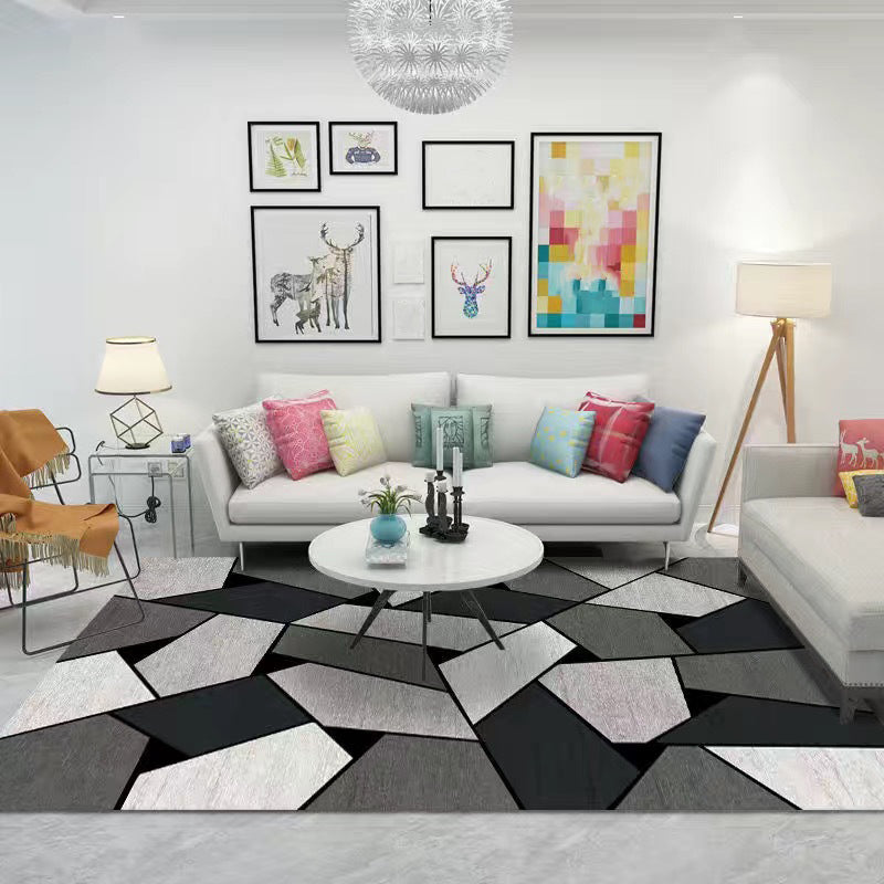 Modern Abstract Marble Pattern Area Rug Indoor Carpet Friendly Washable Rug for Bedroom