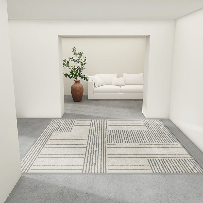 Area Rug Creative Minimalist Carpet Polyester Anti-Slip Backing Rug for Living Room