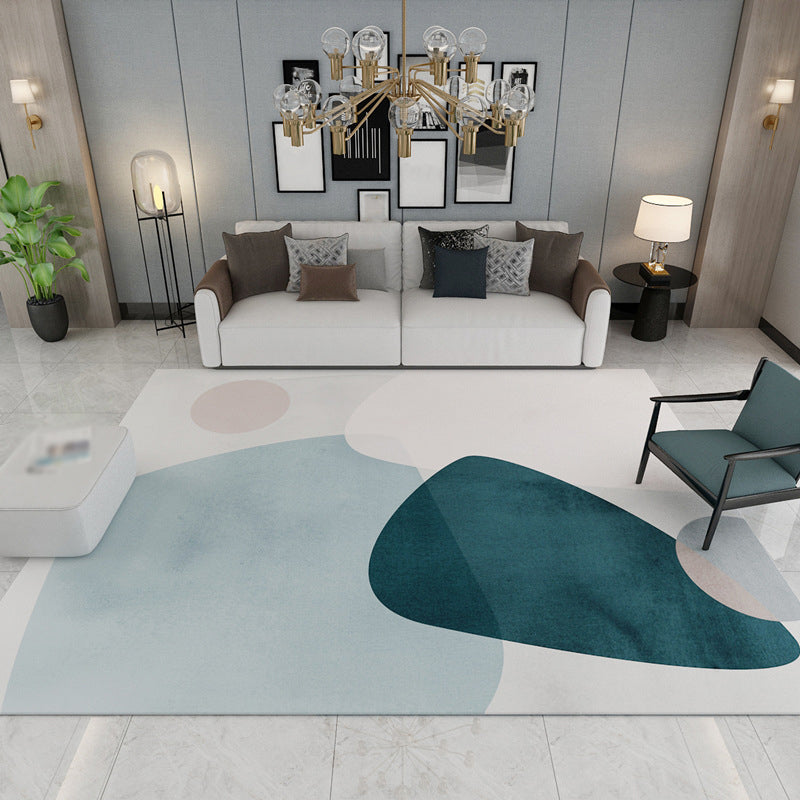 Light Gray Nordic Rug Polyester Color Piece Rug Washable Rug for Living Room