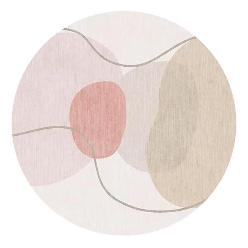 Light Brown Modern Rug Polyester Color Block Rug Washable Rug for Living Room