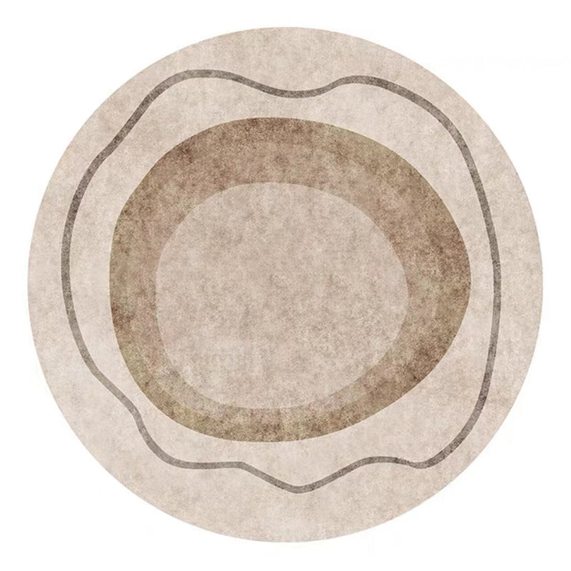 Light Brown Modern Rug Polyester Color Block Rug Washable Rug for Living Room