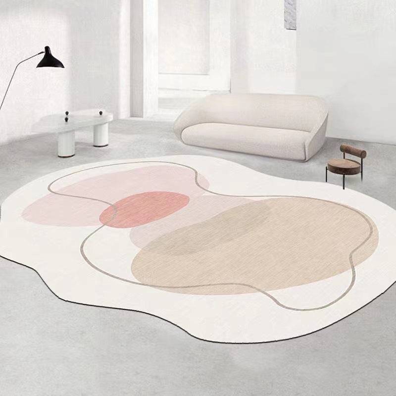 Light Brown Casual Rug Polyester Novelty Rug Washable Rug for Living Room