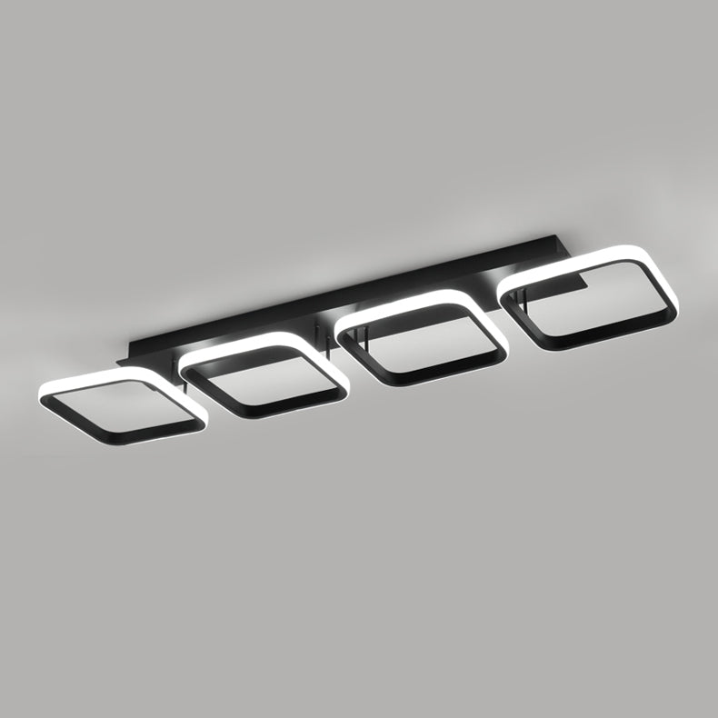 Illuminazione a soffitto quadrata nera Lampada da soffitto a semi-incasso in metallo nordico a LED
