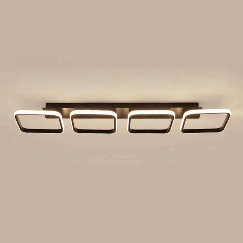 Illuminazione a soffitto quadrata nera Lampada da soffitto a semi-incasso in metallo nordico a LED