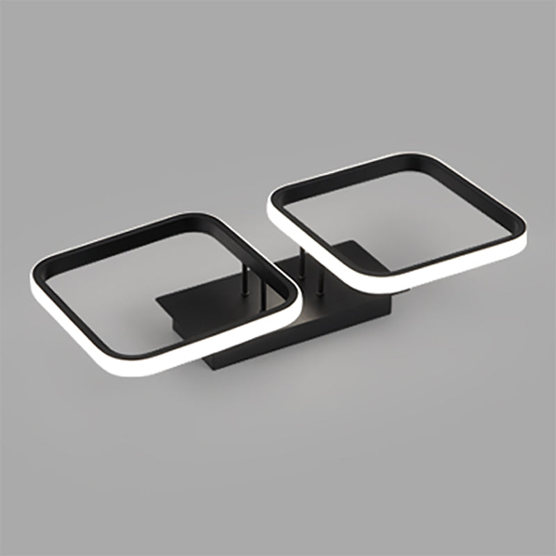 Illuminazione a soffitto quadrata nera Lampada da soffitto a semi-incasso in metallo nordico a LED