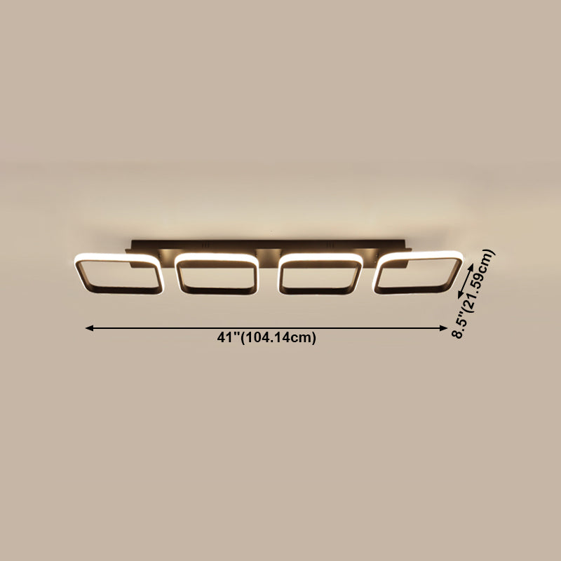 Illuminazione a soffitto quadrata nera Lampada da soffitto a semi-incasso in metallo nordico a LED