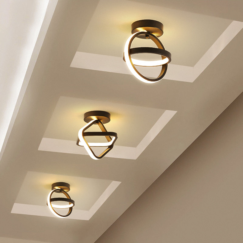 Metal Geometric Ceiling Lamp Fixture Simplicity Style LED Ceiling Mounted Light