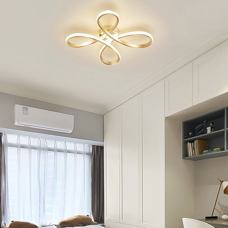 Metal Ceiling Light Fixture Nordic Style LED Gold Close to Ceiling Lighting