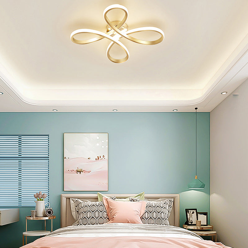 Metal Ceiling Light Fixture Nordic Style LED Gold Close to Ceiling Lighting