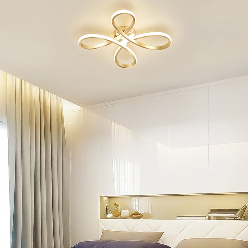 Metal Ceiling Light Fixture Nordic Style LED Gold Close to Ceiling Lighting
