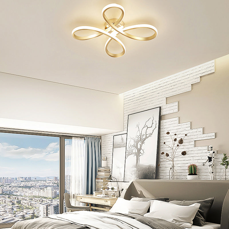 Metal Ceiling Light Fixture Nordic Style LED Gold Close to Ceiling Lighting