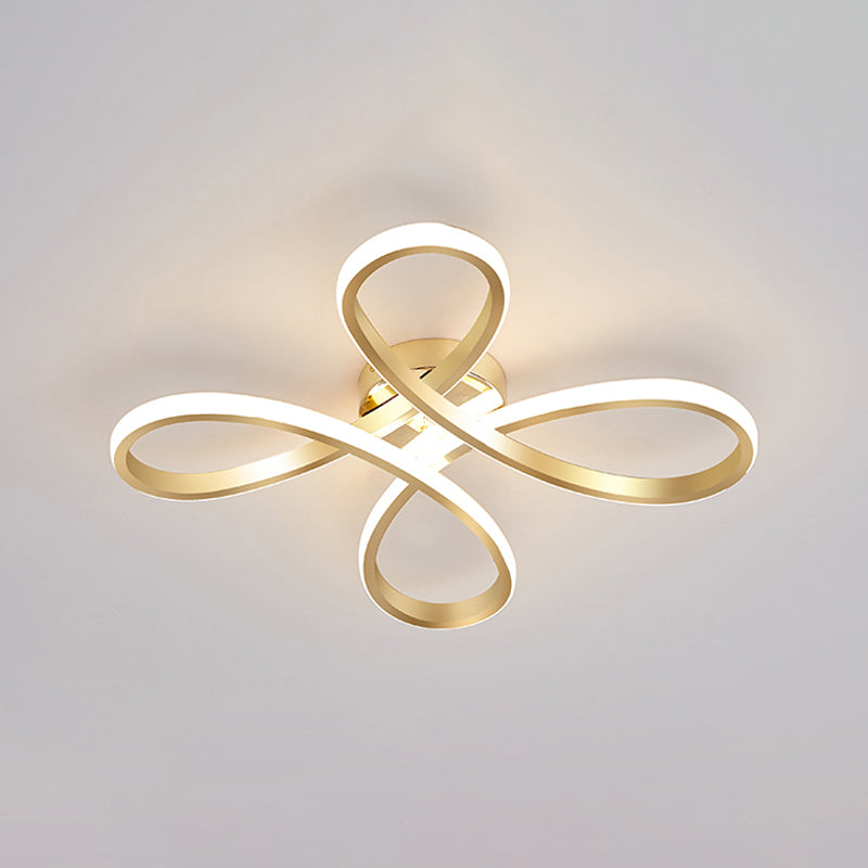Metal Ceiling Light Fixture Nordic Style LED Gold Close to Ceiling Lighting