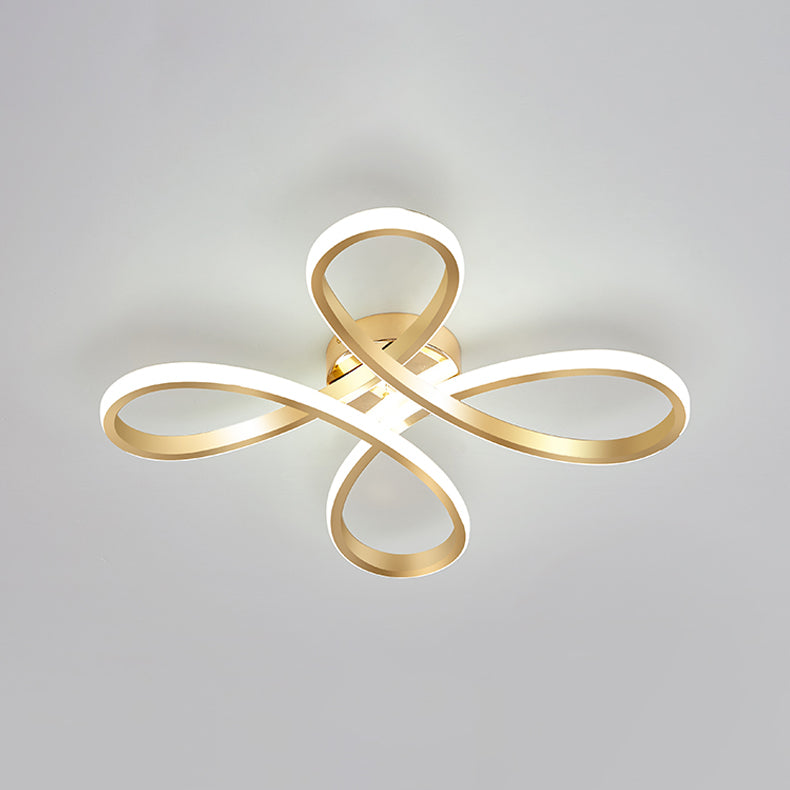 Metal Ceiling Light Fixture Nordic Style LED Gold Close to Ceiling Lighting
