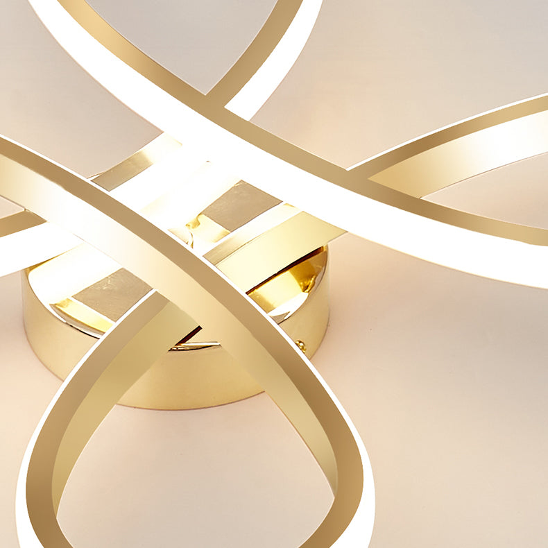 Metal Ceiling Light Fixture Nordic Style LED Gold Close to Ceiling Lighting