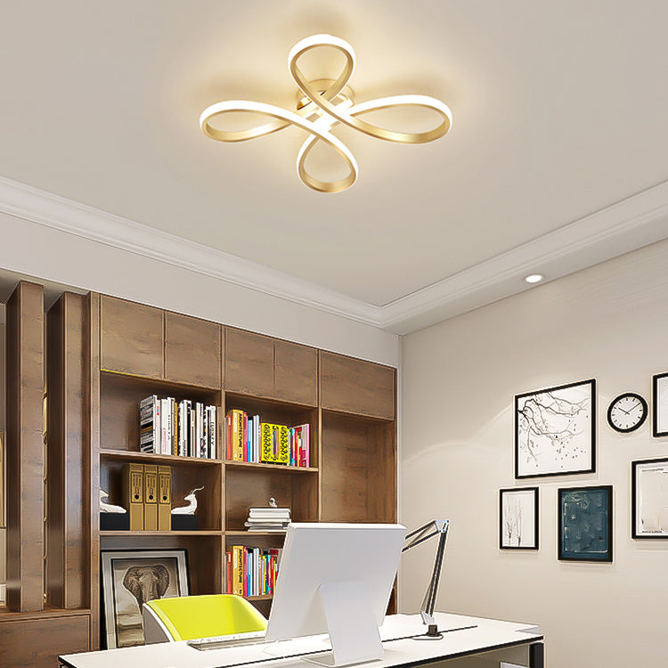 Metal Ceiling Light Fixture Nordic Style LED Gold Close to Ceiling Lighting