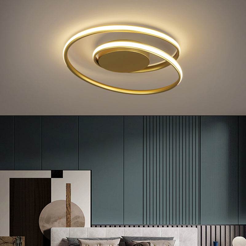 Contemporary Style Ceiling Lamp Metal LED Bedroom Flush Mount Ceiling Light