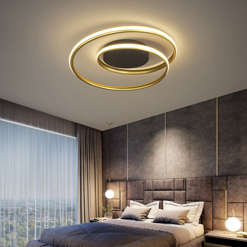 Plafonnier de style contemporain Plafonnier LED en métal pour chambre à coucher