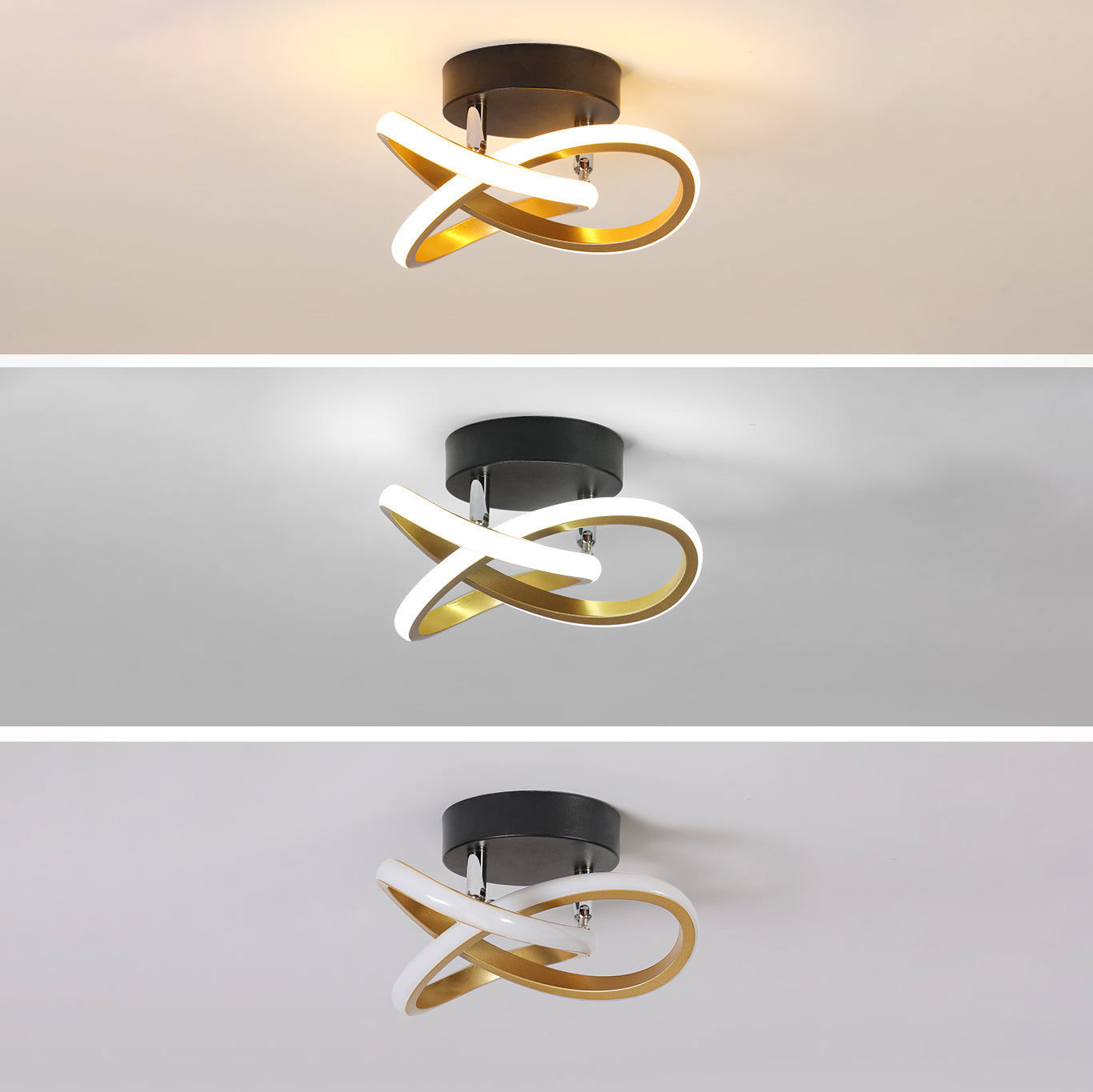 Lámpara de techo LED minimalista Lámpara de montaje en techo en espiral