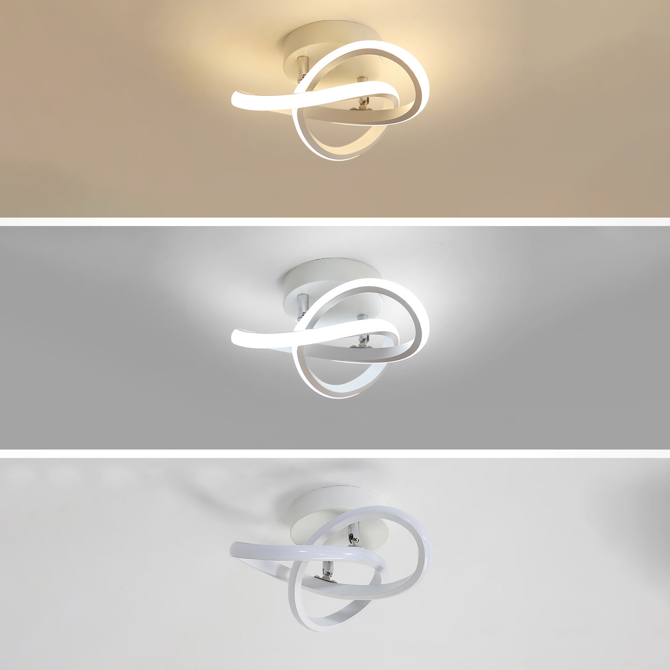 Lámpara de techo LED minimalista Lámpara de montaje en techo en espiral