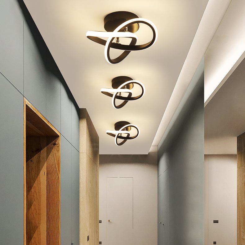 Luminaire de plafond LED minimaliste Luminaire de montage au plafond en spirale