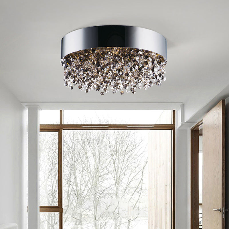 Gray Crystal Flush Mount Ceiling Lighting Modern Ceiling Mounted Lights