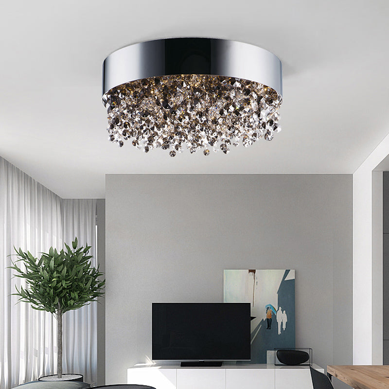 Gray Crystal Flush Mount Ceiling Lighting Modern Ceiling Mounted Lights