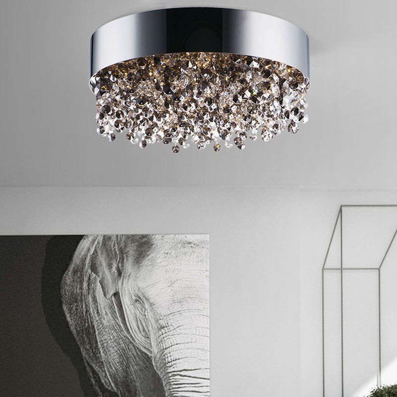 Gray Crystal Flush Mount Ceiling Lighting Modern Ceiling Mounted Lights