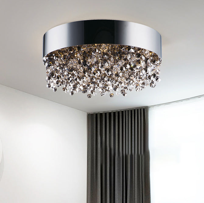 Gray Crystal Flush Mount Ceiling Lighting Modern Ceiling Mounted Lights