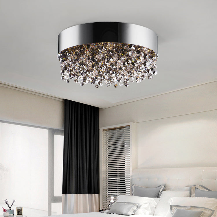Gray Crystal Flush Mount Ceiling Lighting Modern Ceiling Mounted Lights