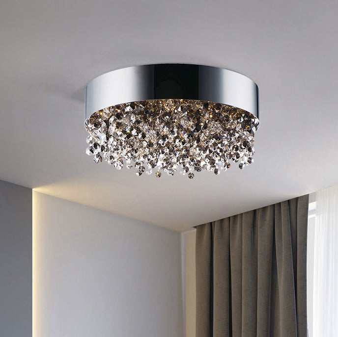 Gray Crystal Flush Mount Ceiling Lighting Modern Ceiling Mounted Lights