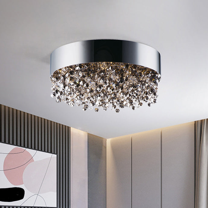 Gray Crystal Flush Mount Ceiling Lighting Modern Ceiling Mounted Lights