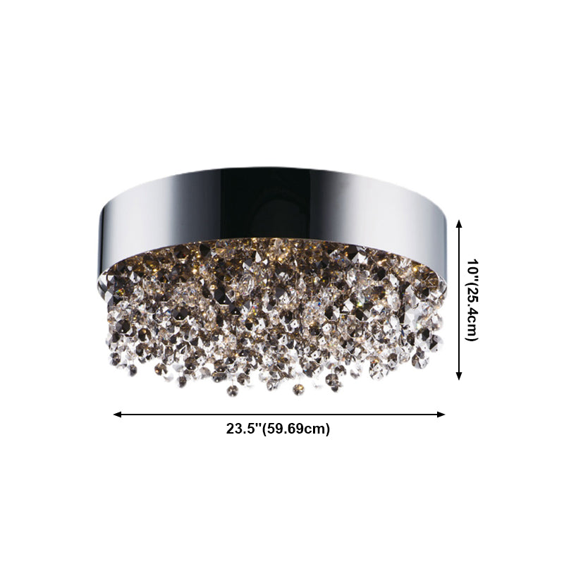 Gray Crystal Flush Mount Ceiling Lighting Modern Ceiling Mounted Lights
