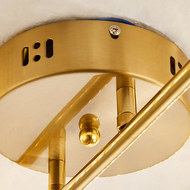 Plafonniers modernes dorés, éclairage de plafond encastré à LED avec abat-jour en cristal