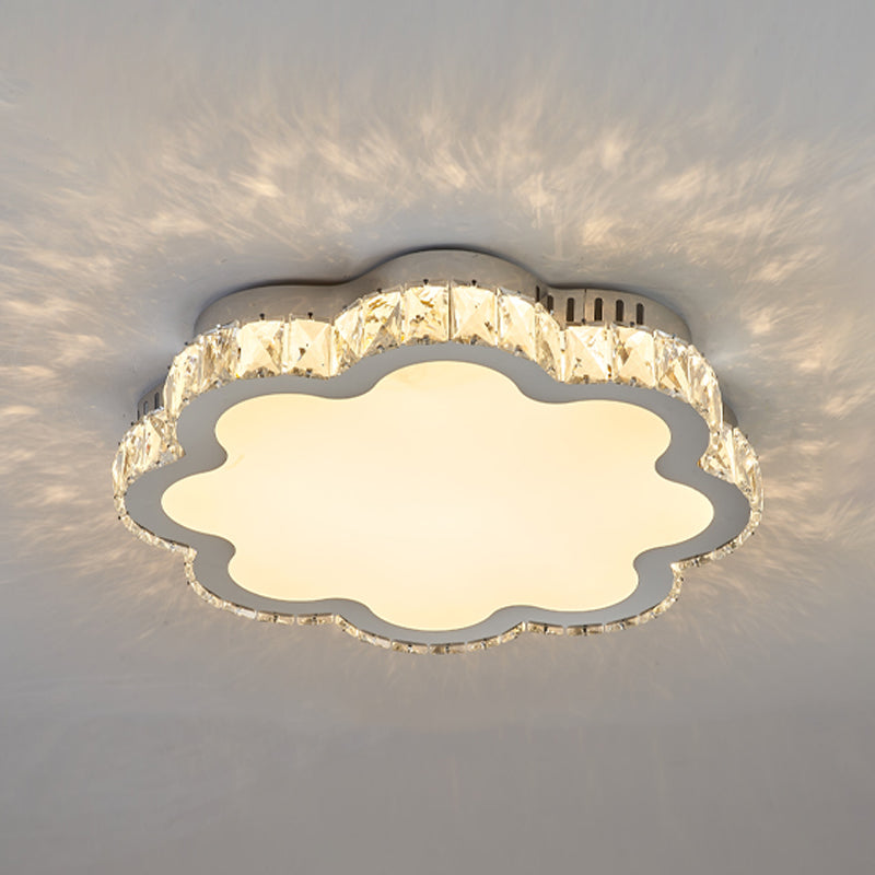 Contemporary Flush Mounted Ceiling Lights LED Crystal Shade Ceiling Mount Lighting