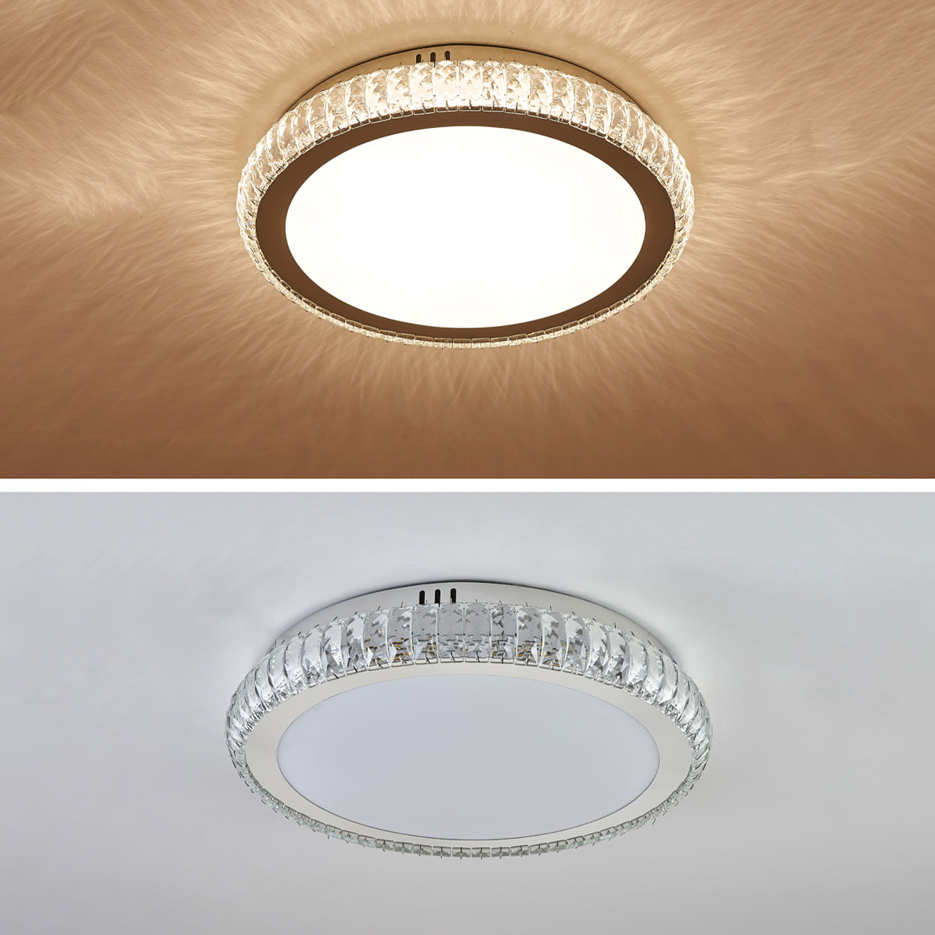 Contemporary Flush Mounted Ceiling Lights LED Crystal Shade Ceiling Mount Lighting