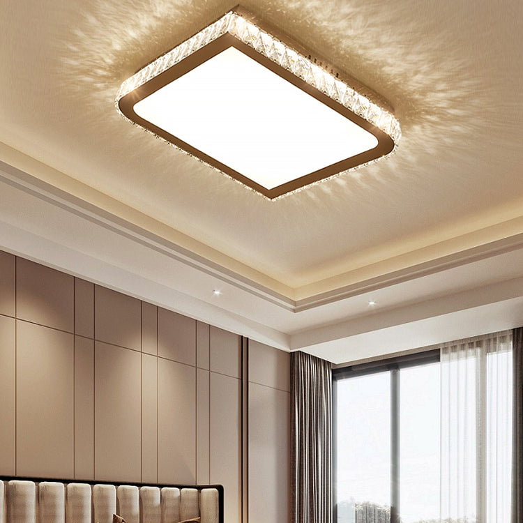Contemporary Flush Mounted Ceiling Lights LED Crystal Shade Ceiling Mount Lighting