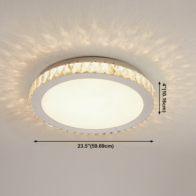 Contemporary Flush Mounted Ceiling Lights LED Crystal Shade Ceiling Mount Lighting