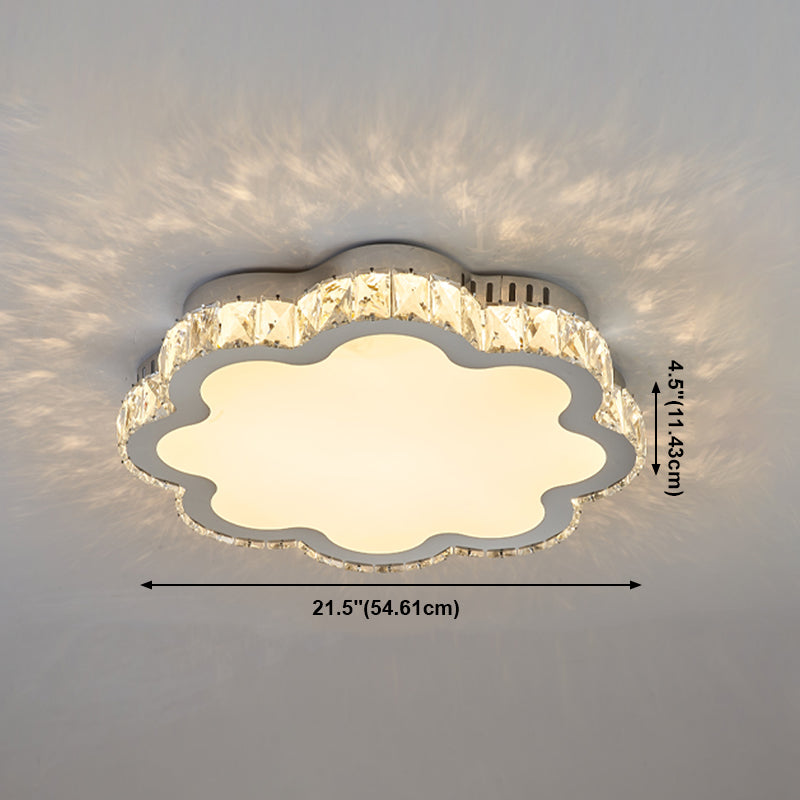 Contemporary Flush Mounted Ceiling Lights LED Crystal Shade Ceiling Mount Lighting
