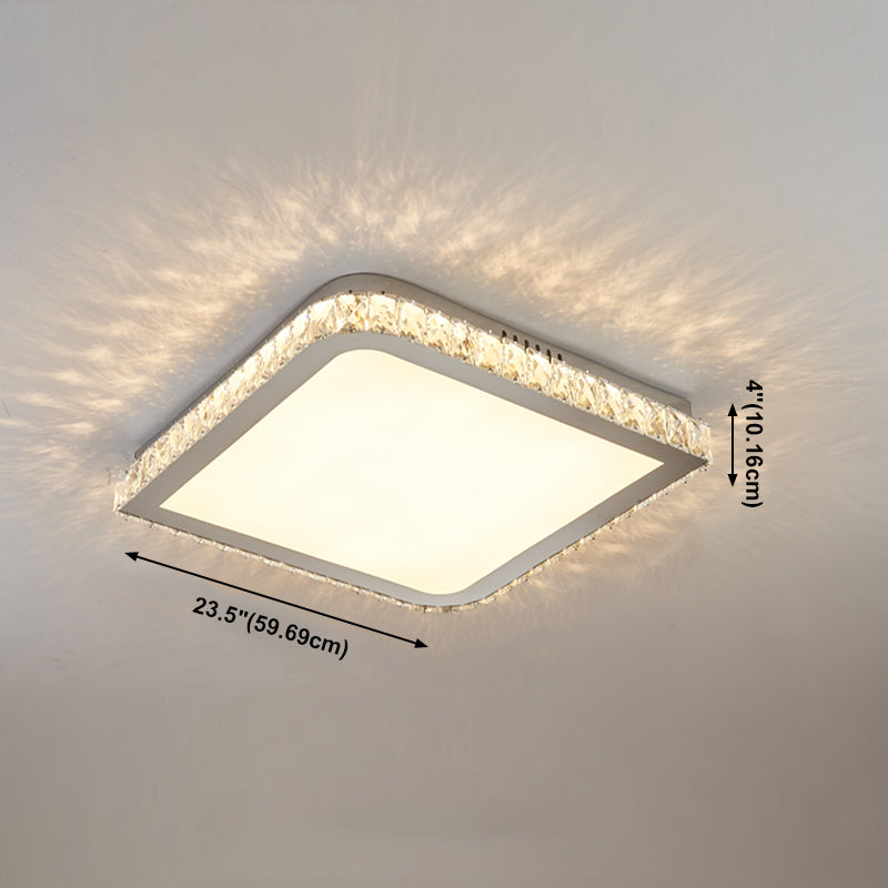 Contemporary Flush Mounted Ceiling Lights LED Crystal Shade Ceiling Mount Lighting