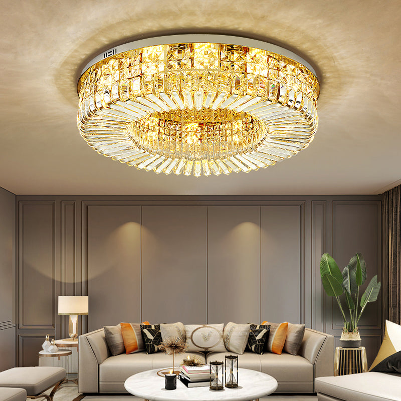 Round Ceiling Mounted Lights Simplicity LED Crystal Flush Mount Ceiling Lamp