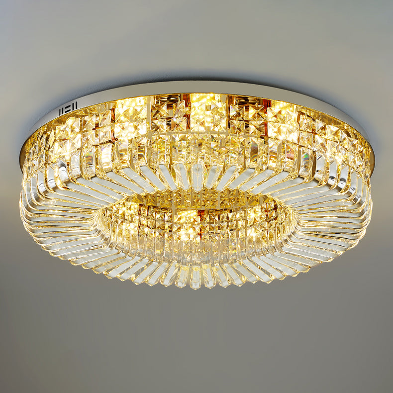 Round Ceiling Mounted Lights Simplicity LED Crystal Flush Mount Ceiling Lamp
