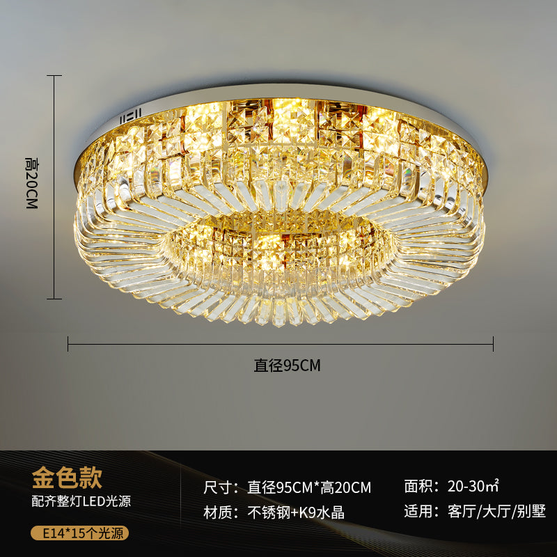 Round Ceiling Mounted Lights Simplicity LED Crystal Flush Mount Ceiling Lamp