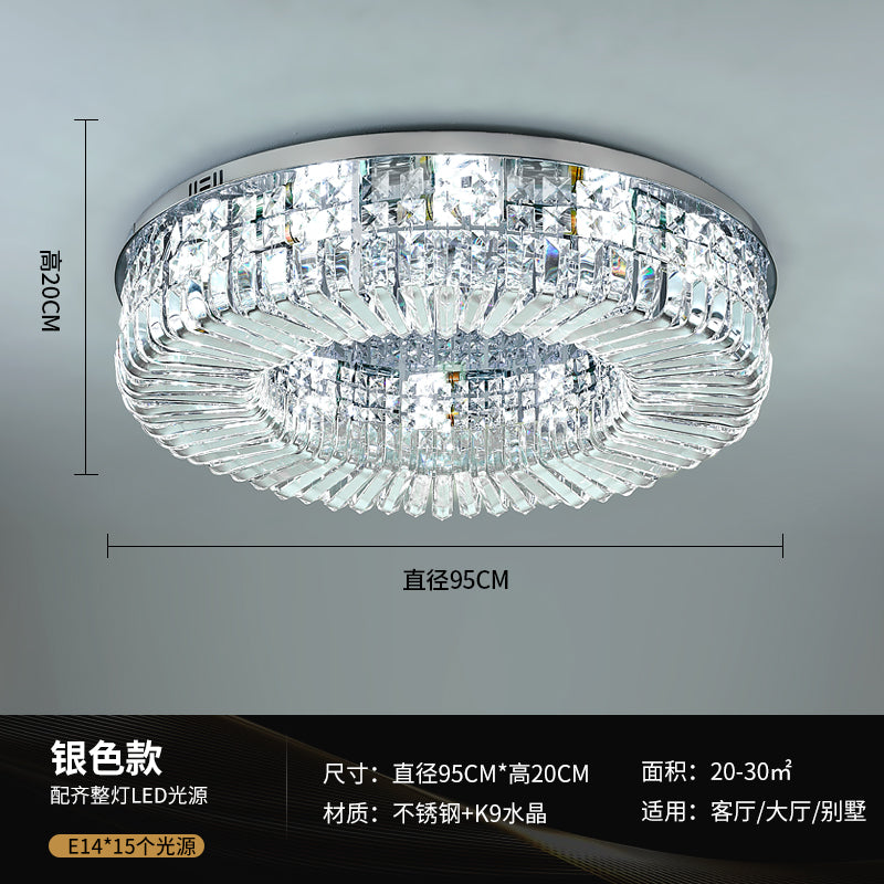 Round Ceiling Mounted Lights Simplicity LED Crystal Flush Mount Ceiling Lamp