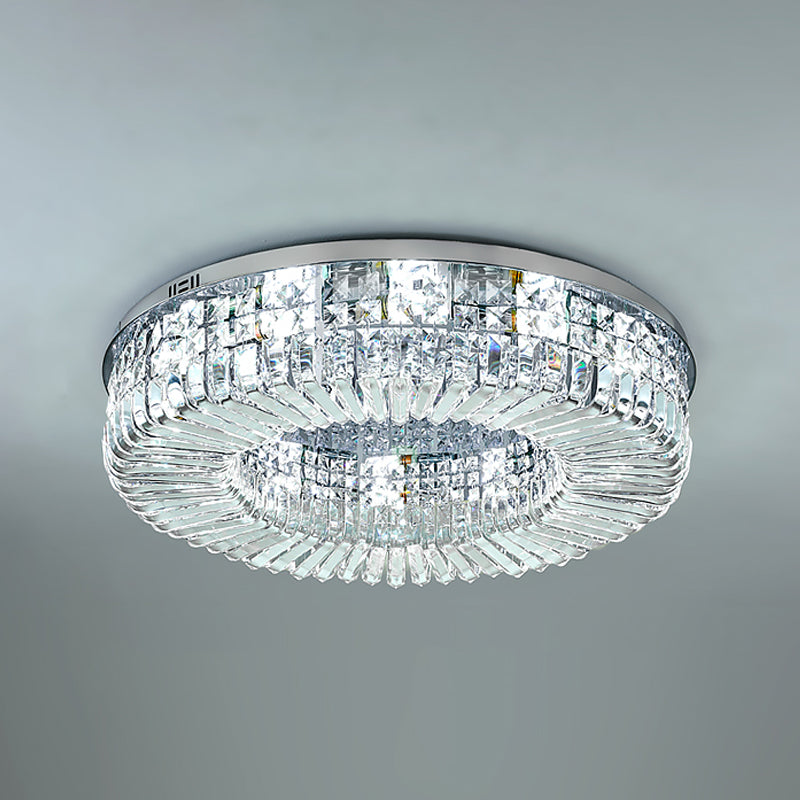 Round Ceiling Mounted Lights Simplicity LED Crystal Flush Mount Ceiling Lamp