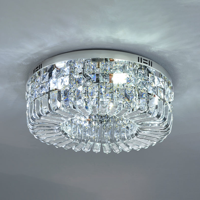 Round Ceiling Mounted Lights Simplicity LED Crystal Flush Mount Ceiling Lamp