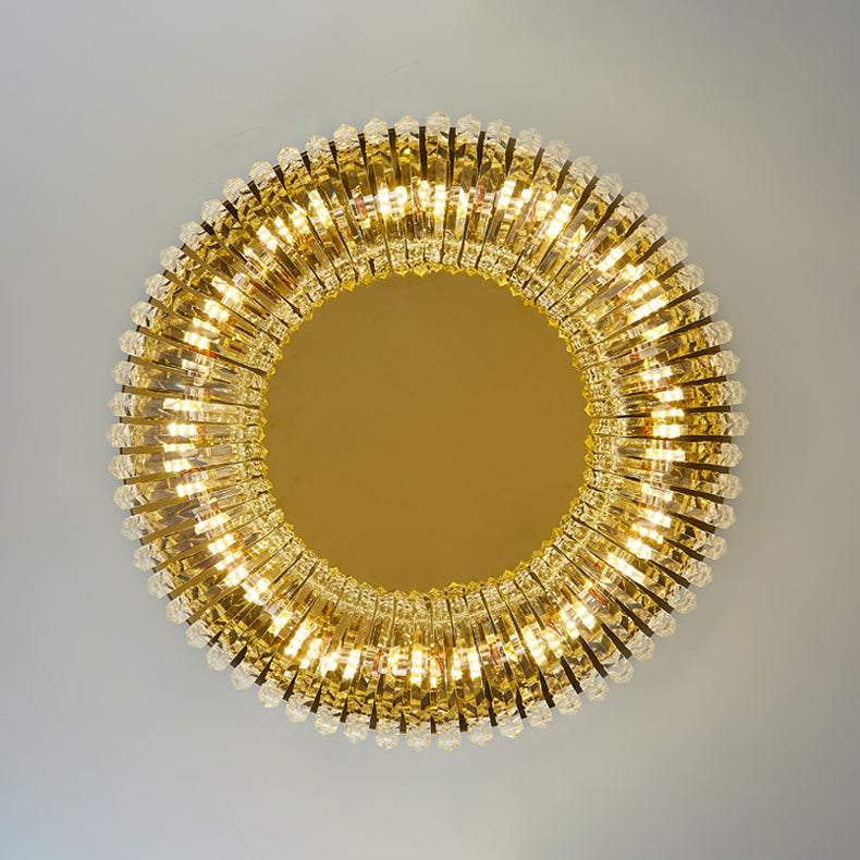 Round Ceiling Mounted Lights Simplicity LED Crystal Flush Mount Ceiling Lamp