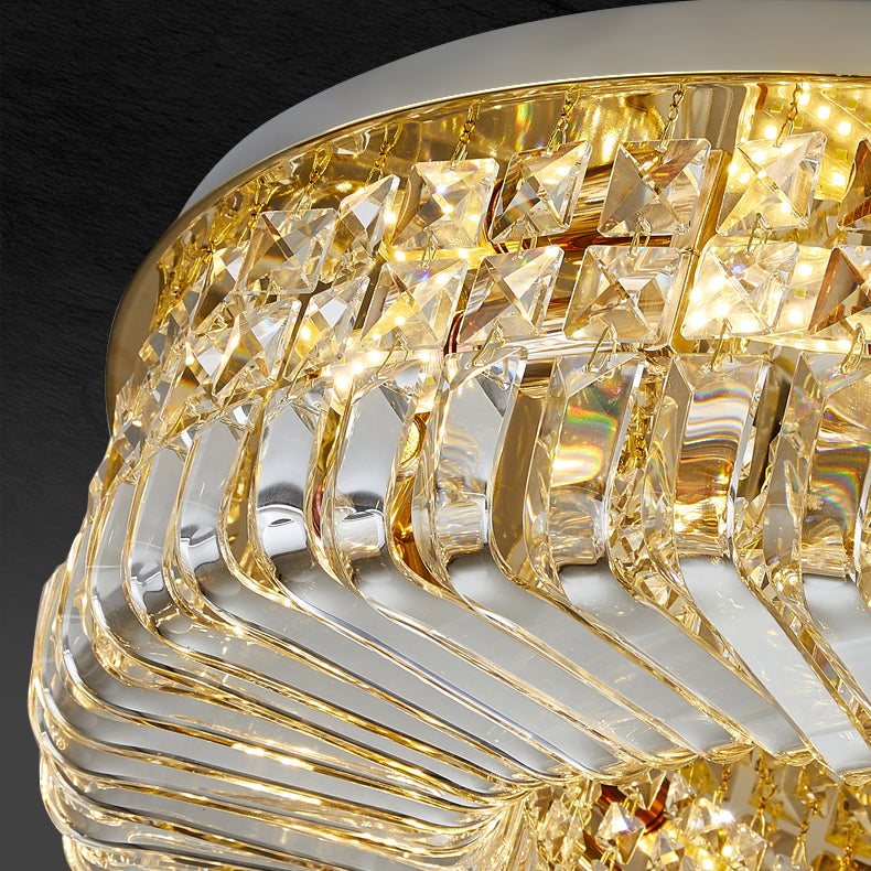 Round Ceiling Mounted Lights Simplicity LED Crystal Flush Mount Ceiling Lamp