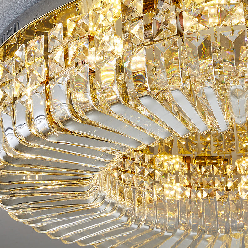 Round Ceiling Mounted Lights Simplicity LED Crystal Flush Mount Ceiling Lamp