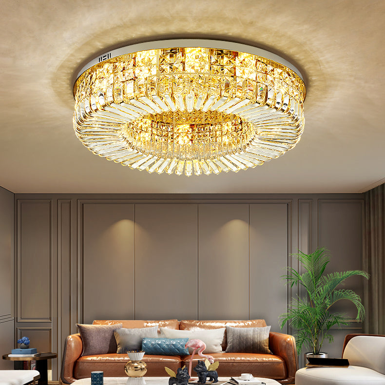Round Ceiling Mounted Lights Simplicity LED Crystal Flush Mount Ceiling Lamp